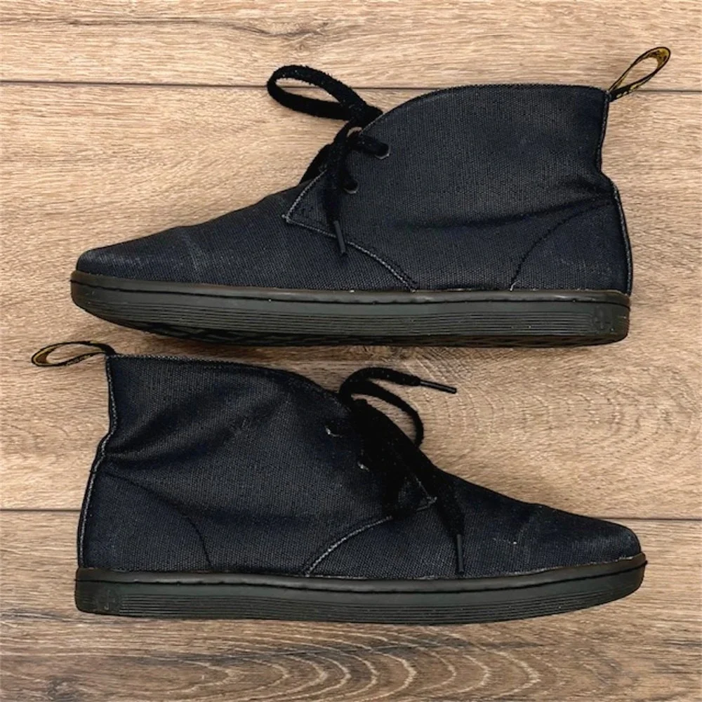 Dr Martens Henrie Men's Size 9 Black Canvas Chukka Boots High Top Sneakers